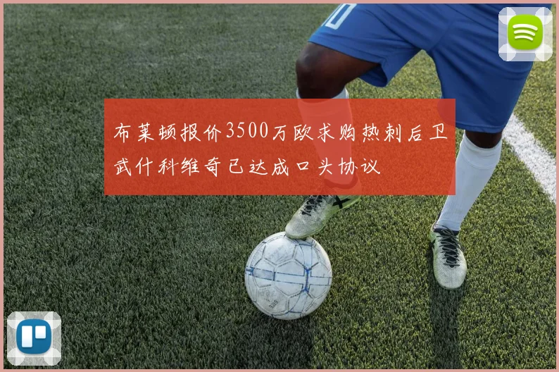 布莱顿报价3500万欧求购热刺后卫武什科维奇已达成口头协议